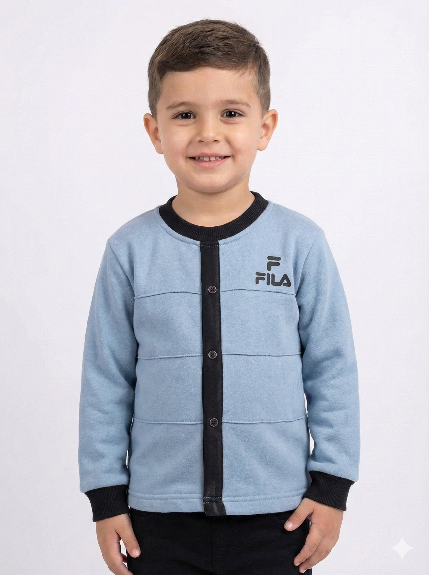 grey and black shirt